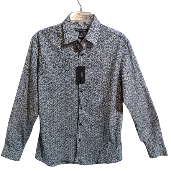 Michael Kors Other - Michael Kors men long sleeve button down shirt blue floral top M slim fit m-001